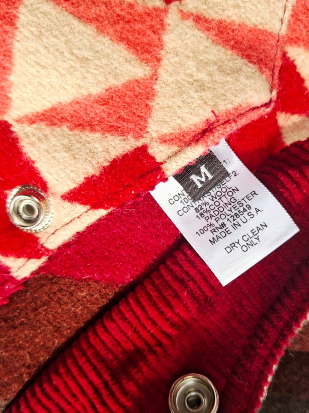Aviator Nation × Pendelton Navajo Corduroy Wool Reversible Vest Unisex Size M* - Picture 5 of 15